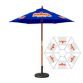 7' Round Fiberglass Umbrella with 6 Ribs, Full-Color Thermal Imprint, 6 Location